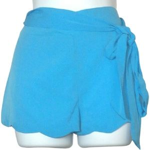 🖤 Energie Shorts Blow My Mind Blue Junior Size M Zipper Scalloped Edge Ribbon